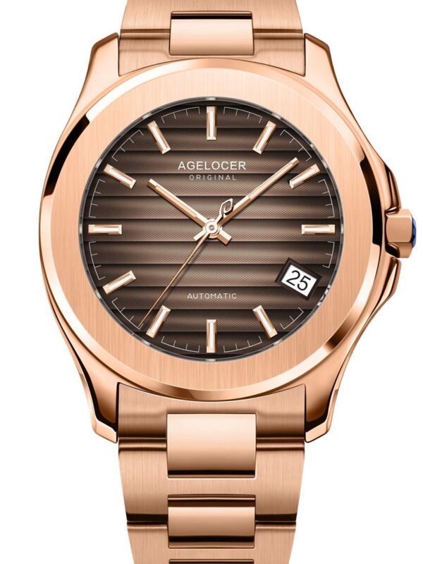Automatic Agelocer Luxury Watch Leather Band Waterproof Watch