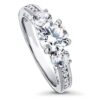 BERRICLE Rhodium Plated Sterling Silver Round Cubic Zirconia