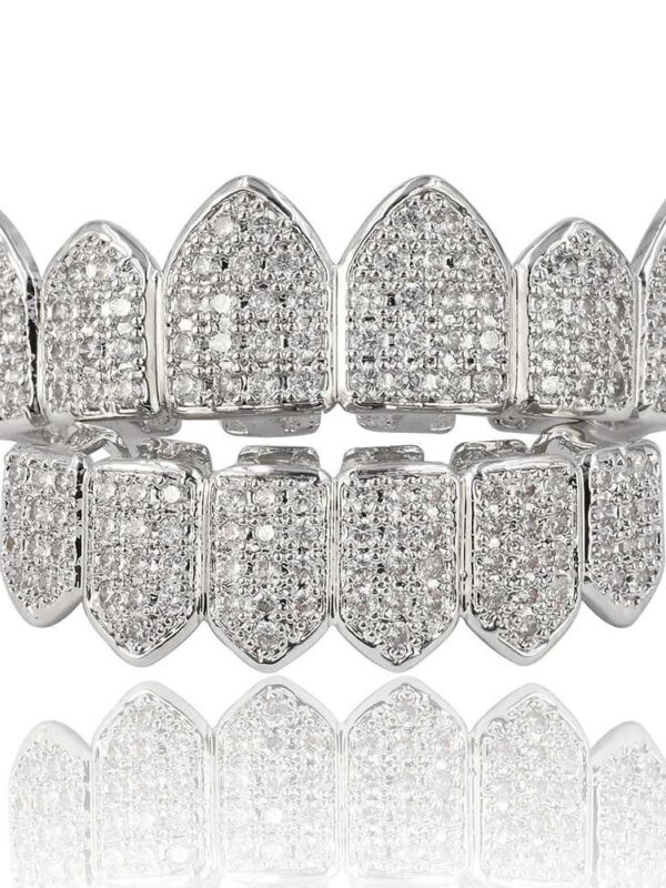 JINAO 18K Gold Plated Macro Pave CZ Iced-Out Grillz