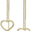 Gold Over Sterling Silver Open Heart Earrings