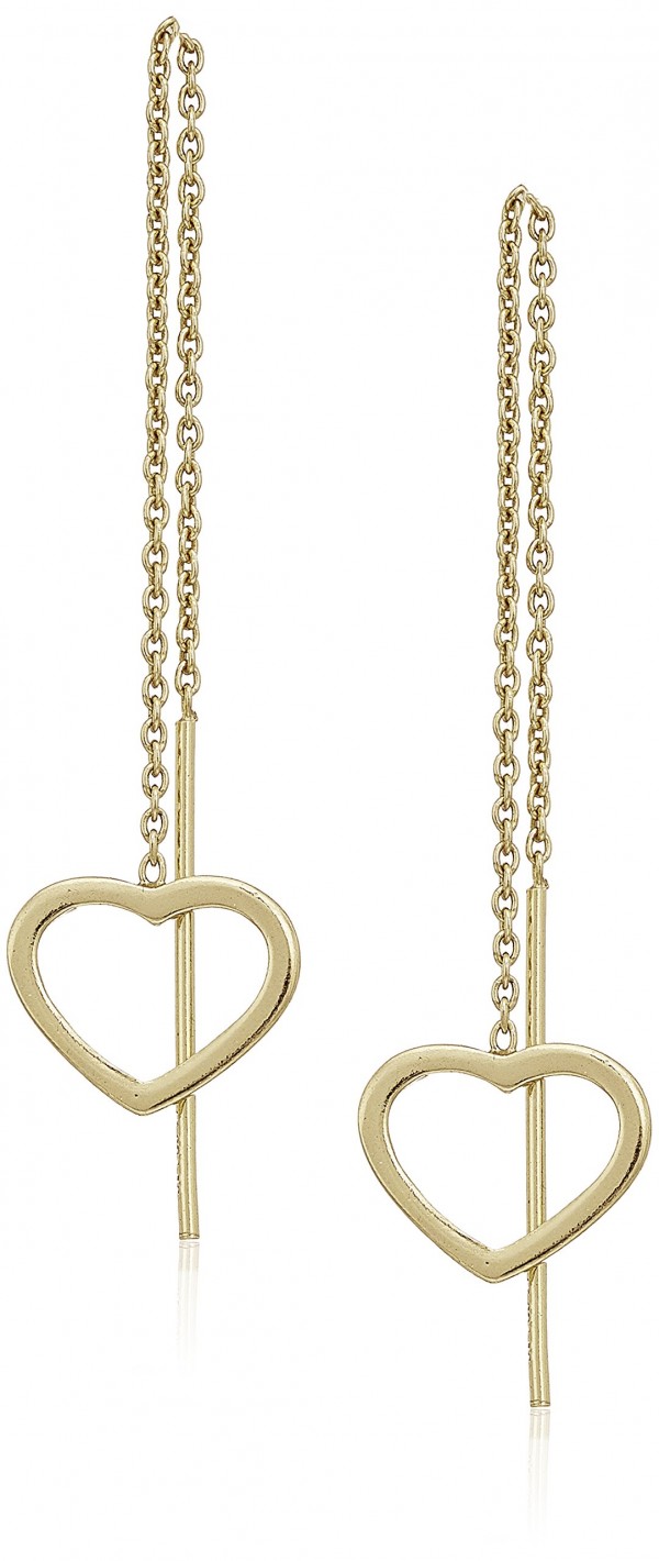 Gold Over Sterling Silver Open Heart Earrings