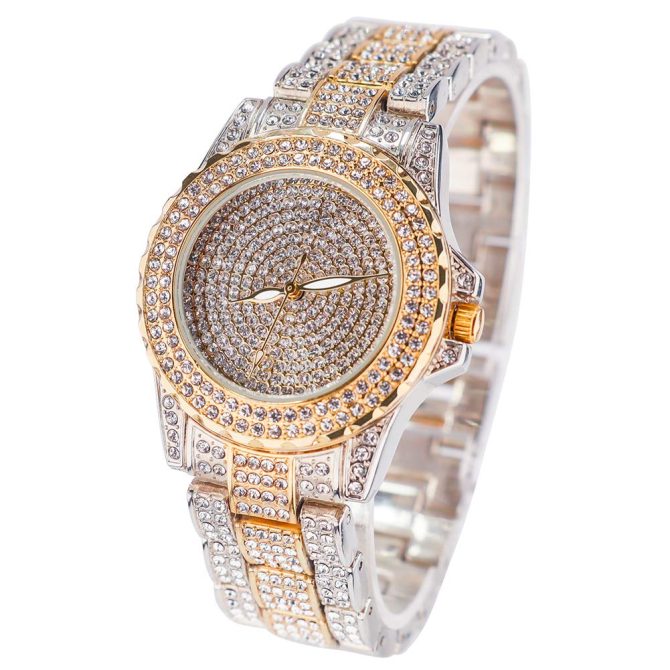 Round Luxury Women Watch Crystal Rhinestone Diamond