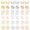 18 Pairs Ear Cuff, Roctee 6 Styles Cartilage Clip On Earrings