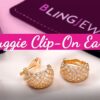 Elegant Peacock Black Freshwater Pearl Clip-On Stud Earrings in Sterling Silver