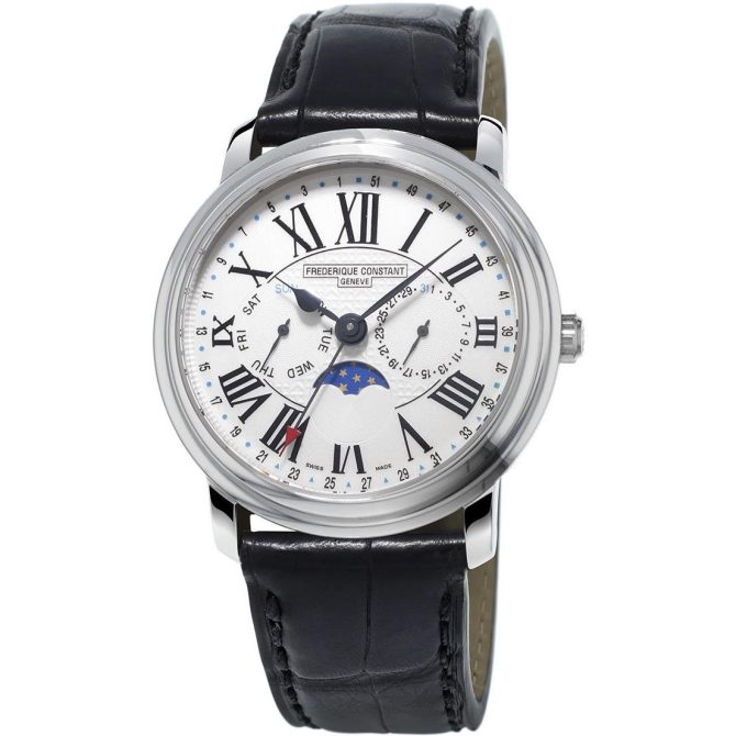 Watch Classics White Dial Leather Frederique Constant