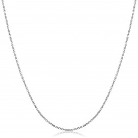 Kooljewelry 14k White Gold Round Cable Chain Necklace