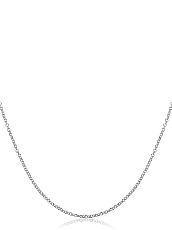 Kooljewelry 14k White Gold Round Cable Chain Necklace