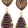 Ball Drop Earrings Swarovski and Rubellite Beaded