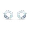 Swarovski Stud Pierced Earrings with Multicolored Blue Crystals