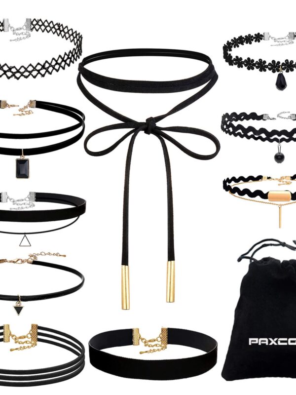 Paxcoo CN-01 Black Velvet Choker Necklaces