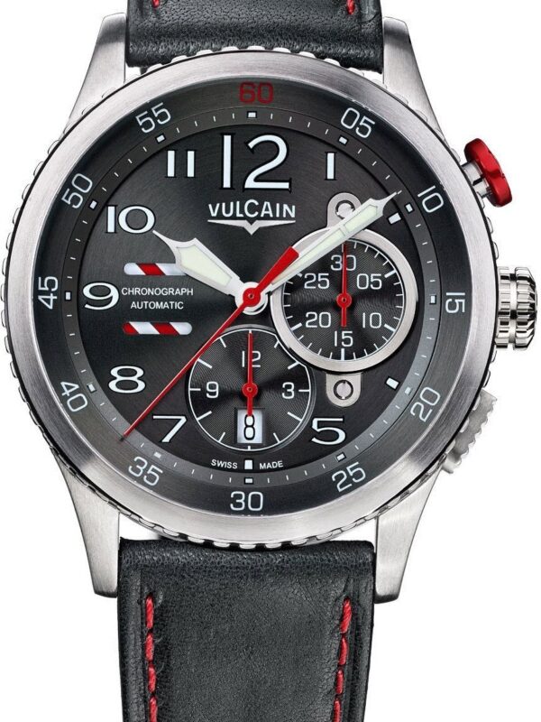 Vulcain Aviator Instrument Chronograph Men's Grey Dial Swiss Automatic Watch