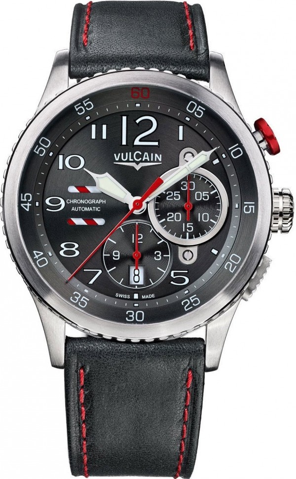 Vulcain Aviator Instrument Chronograph Men's Grey Dial Swiss Automatic Watch
