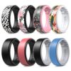 CHICMODA Silicone Rings Women Mens,8 Colorful Silicone Rings