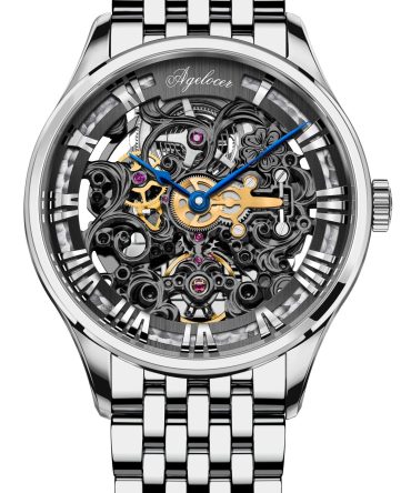 Agelocer Men's Top Brand Stainless Steel Skeleton Mechanical Luxury Watch