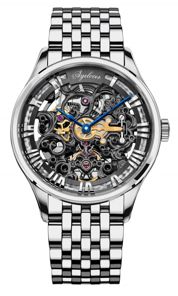 Agelocer Men's Top Brand Stainless Steel Skeleton Mechanical Luxury Watch