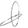 80mm Rhinestone Plated Silver Hoop Earrings