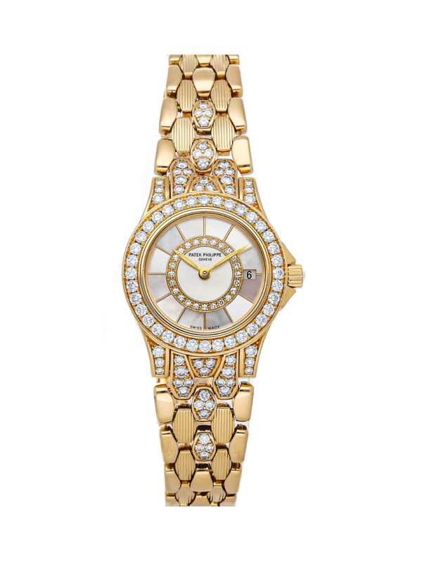 White Mother-of-Pearl Dial Patek Philippe Neptune Womens Watch
