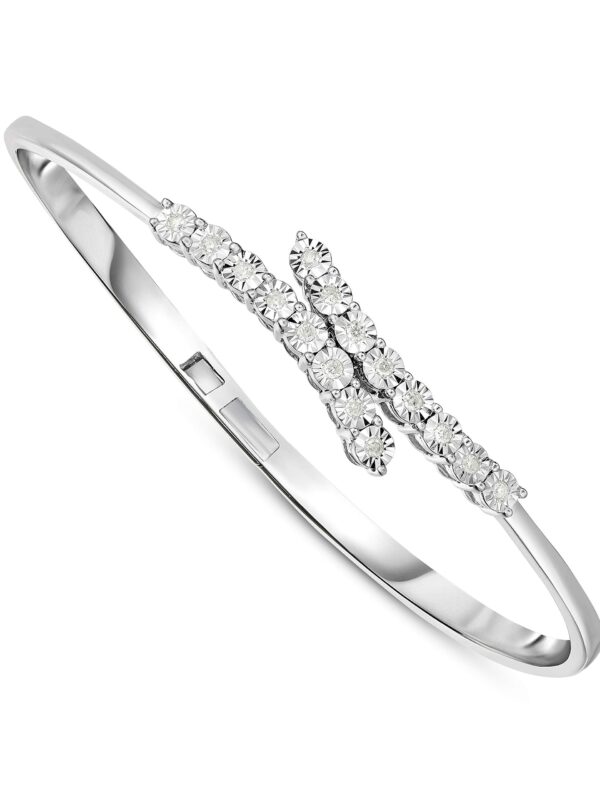 NATALIA DRAKE 1/4 Cttw Diamond Open Cuff Bangle Bracelet