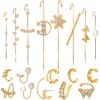 Wrap Crawler Hook Earrings Gold Piercing Climber Earring