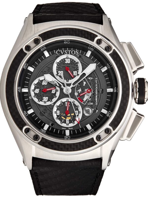 Black Skeleton Dial Cvstos Men's Watch Challenge-R 50 - 2 Day Power Reserve Automatic