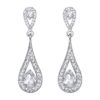 Crystal Luxury Dual Teardrop Wedding Clip-On Earrings
