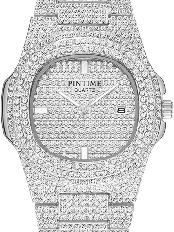 Unisex Luxury Full Diamond Watches Silver/Gold Fashion