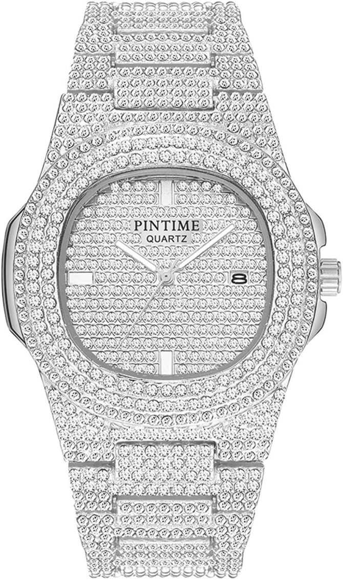 Unisex Luxury Full Diamond Watches Silver/Gold Fashion