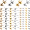 200 Pieces Ball Post Earring Studs Back Round Ball