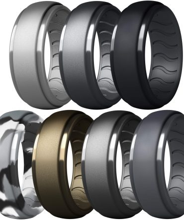 Breathable Mens Silicone Wedding Rings Rubber Ring Bands For Men