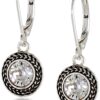 Silver-Tone Crystal Swarovski Stone Leverback Drop Earrings