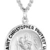 Medal Pendant with "Land, Sea, Air" Inscription Chain