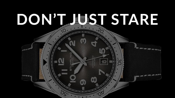 Stuhrling Original Mens Watch -Black Leather Dress Watches