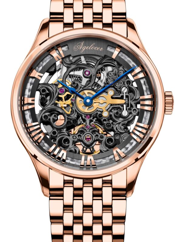Agelocer Skeleton Stainless Steel Automatic Mechanical Men's Watch