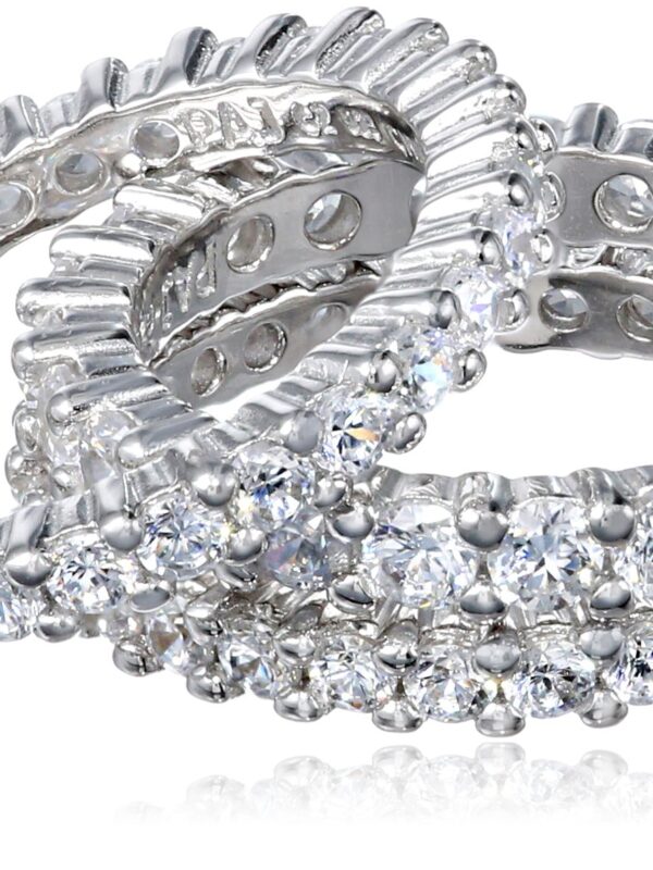 Cubic Zirconia All-Around Band Stacking Ring Set