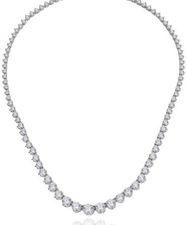 Platinum Plated Sterling Silver Riviera Necklace set