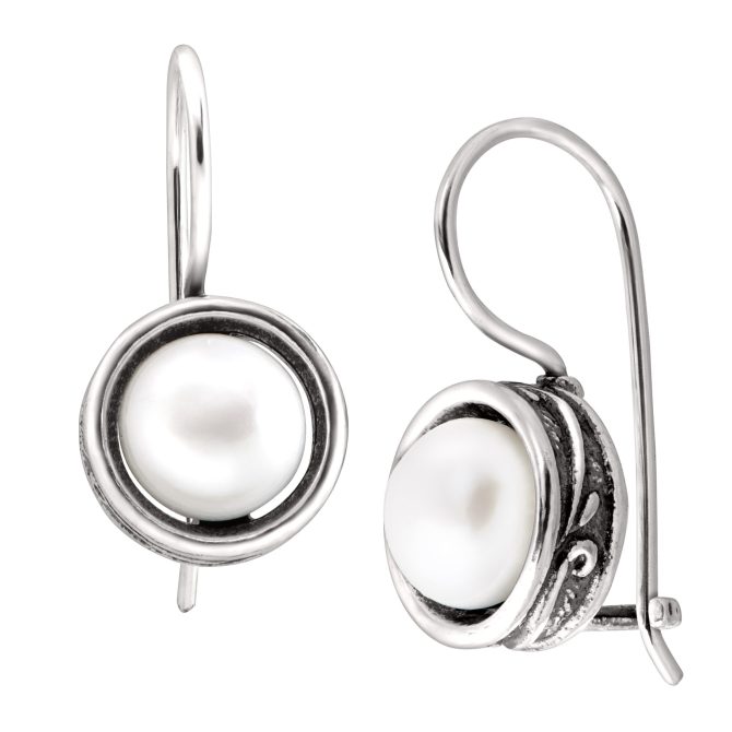 Freshwater Cultured Pearl Drop Earrings in Sterling Silver