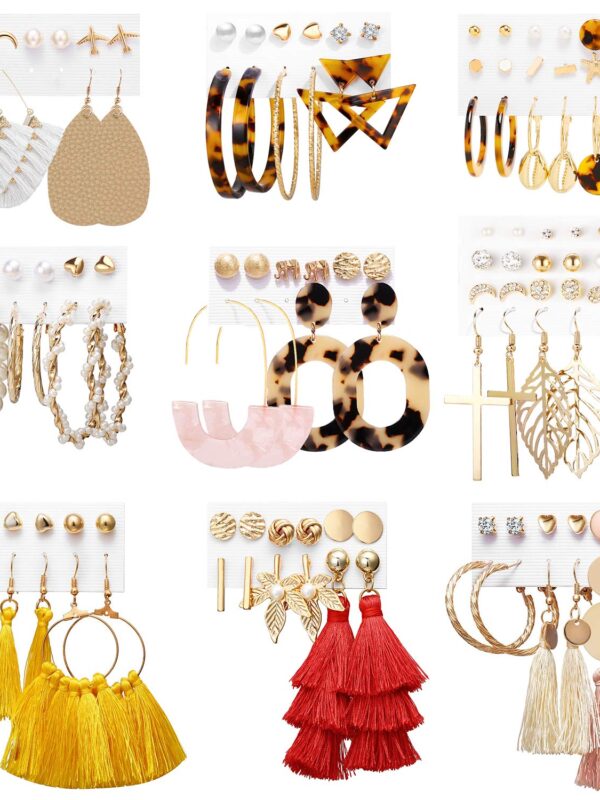 Earrings Set for Women Girls, Funtopia 61 Pairs Earrings