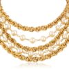 Ben-Amun Jewelry "Gold and Pearl" Multi-Row Necklace