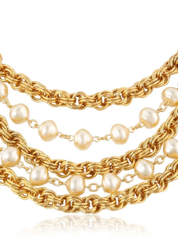 Ben-Amun Jewelry "Gold and Pearl" Multi-Row Necklace