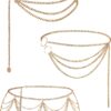 Hicarer 3 Pieces Belly Waist Chain