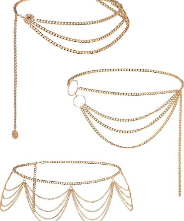 Hicarer 3 Pieces Belly Waist Chain