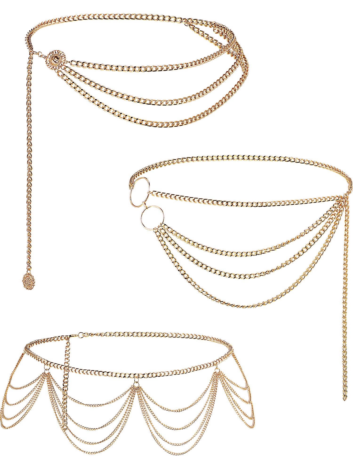 Hicarer 3 Pieces Belly Waist Chain