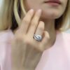 BERRICLE Rhodium Plated Sterling Silver Round Cubic Zirconia