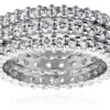 Cubic Zirconia All-Round Band Stacking Ring Set