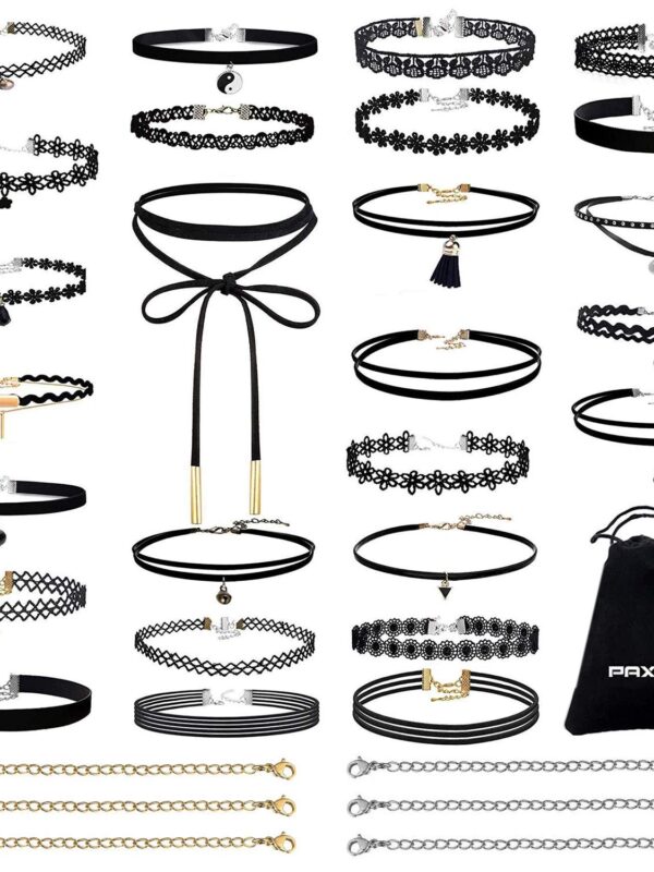 PAXCOO 32 PCS Choker Necklaces Set