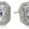 Platinum Plated Sterling Silver Halo Earrings set