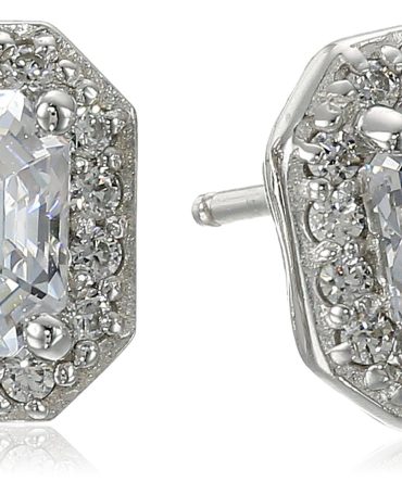 Platinum Plated Sterling Silver Halo Earrings set