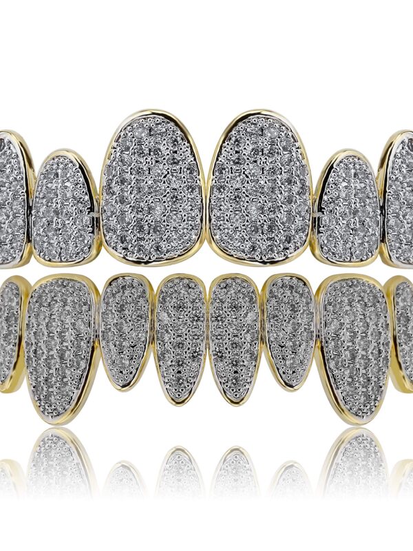 18K Gold Plated Iced Out Top and Bottom Grills for Your Teeth