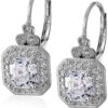 Platinum Plated Sterling Silver Antique Drop Earrings se