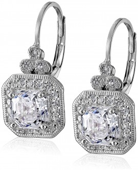 Platinum Plated Sterling Silver Antique Drop Earrings se